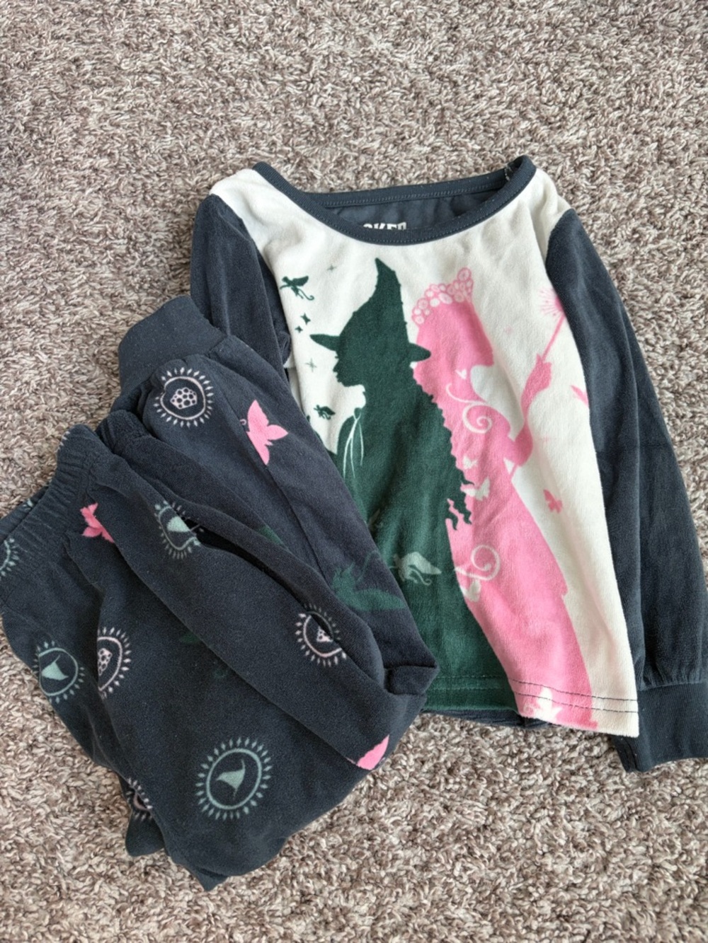 Girls' Two-Piece Character Pajama Set - Pink & Green